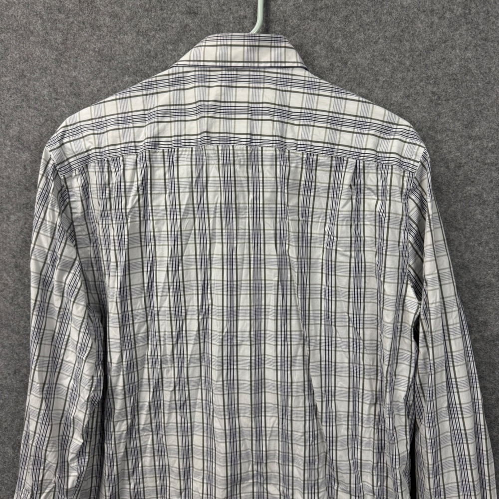 Victorinox Swiss Army Mens Tailored Fit Plaid Button Down Shirt Large Blue White - Picture 5 of 10